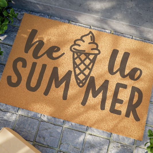 Hello Summer w/Ice Cream Coconut Fiber Doormat