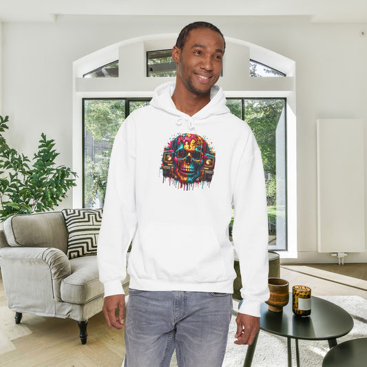 Colorful Skull & Car Heavy Blend™ Hooded Sweatshirt
