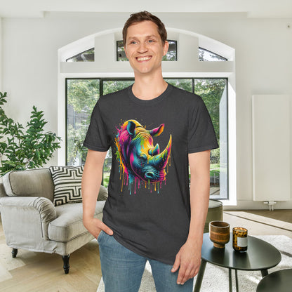 Colorful Rhino Adult T-shirt
