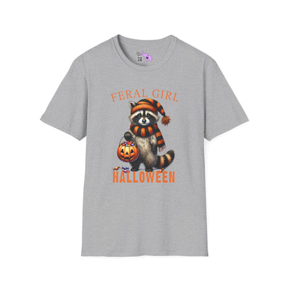 Feral Girl Halloween Racoon Adult T-shirt