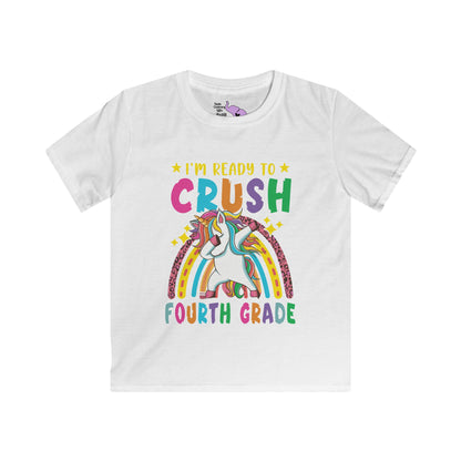 I'm Ready To Crush 4th Grade Unicorn Youth Softstyle Tee