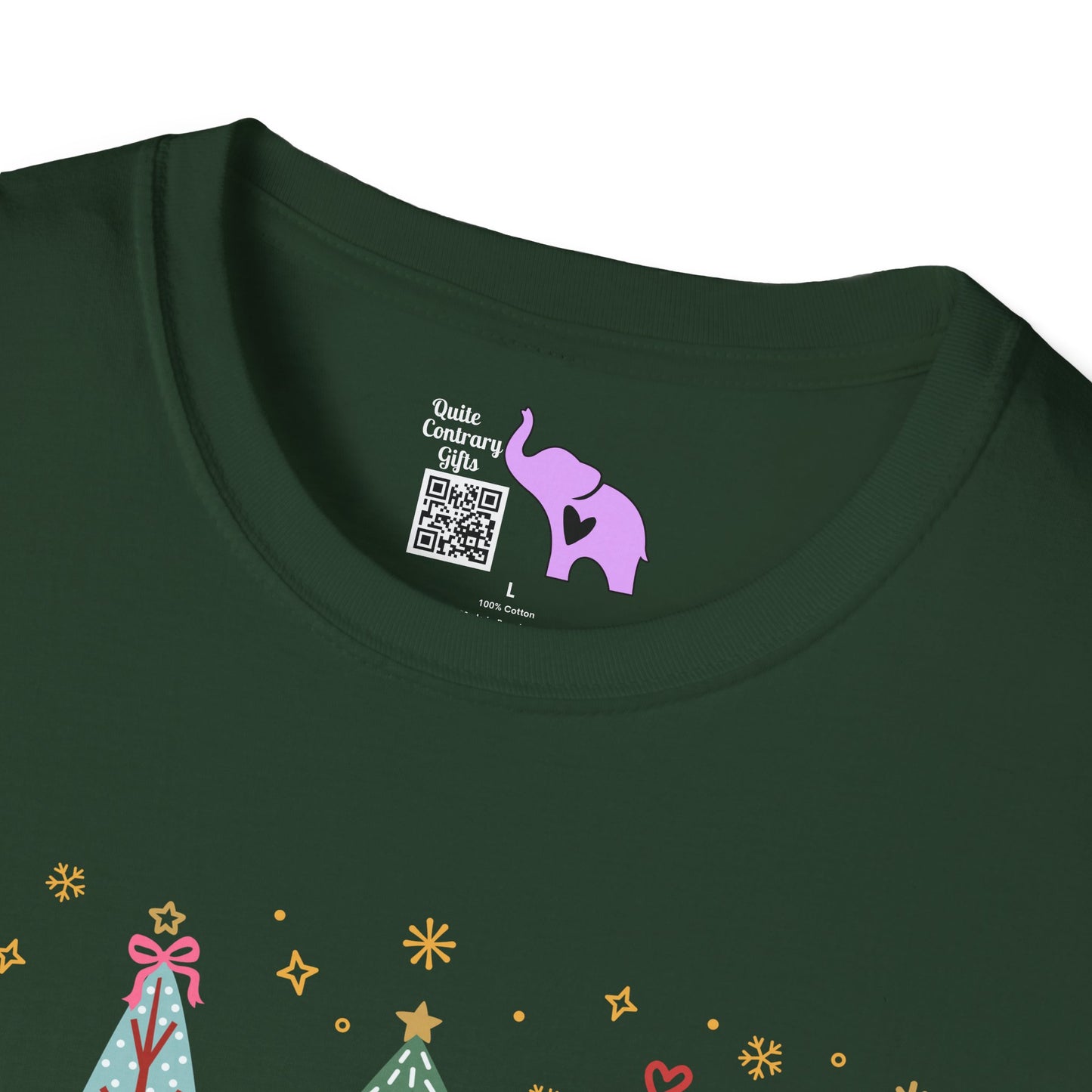 Merry Christmas Trees & Stars Adult T-shirt