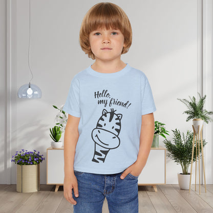 Hello My Friend (Giraffe) Heavy Cotton™ Toddler T-shirt