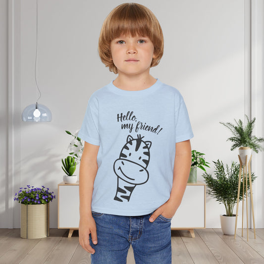 Hello My Friend (Giraffe) Heavy Cotton™ Toddler T-shirt