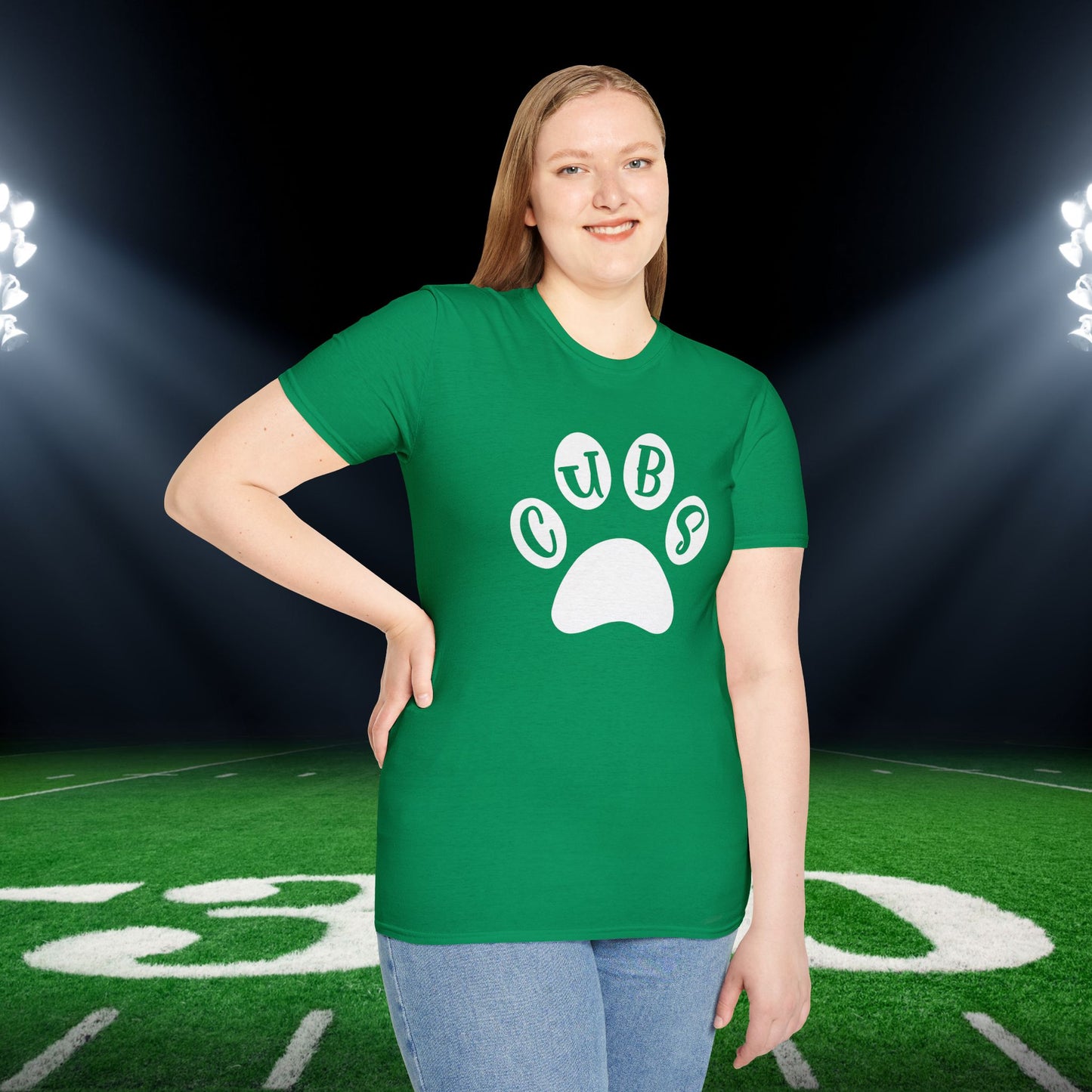 Brenham Cubs Paw Print Adult T-shirt