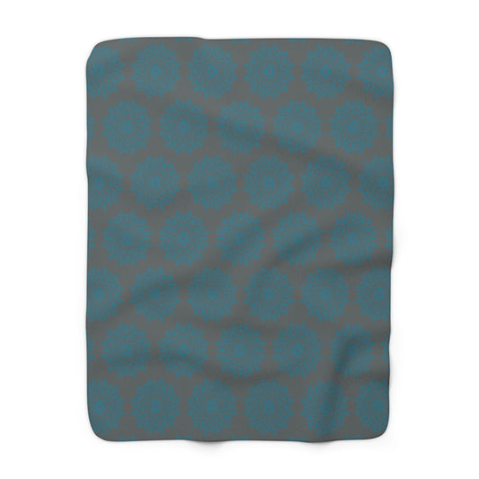 Teal Tranquility Sherpa Fleece Blanket
