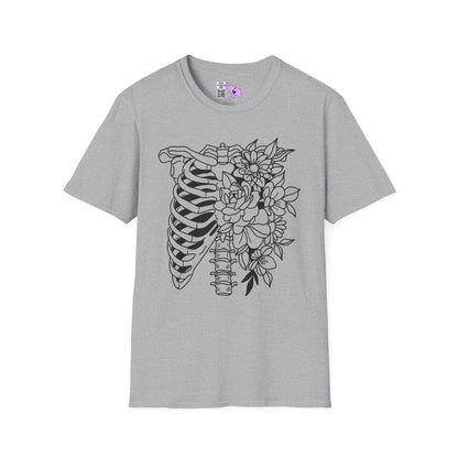 Floral Ribcage Adult T-shirt