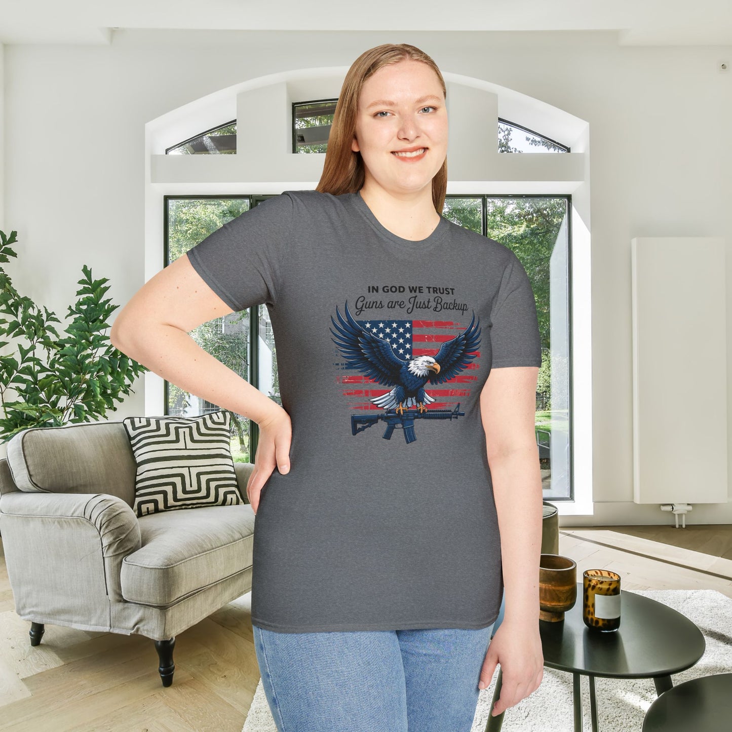 In God We Trust Guns Are Just Backup Adult T-shirt