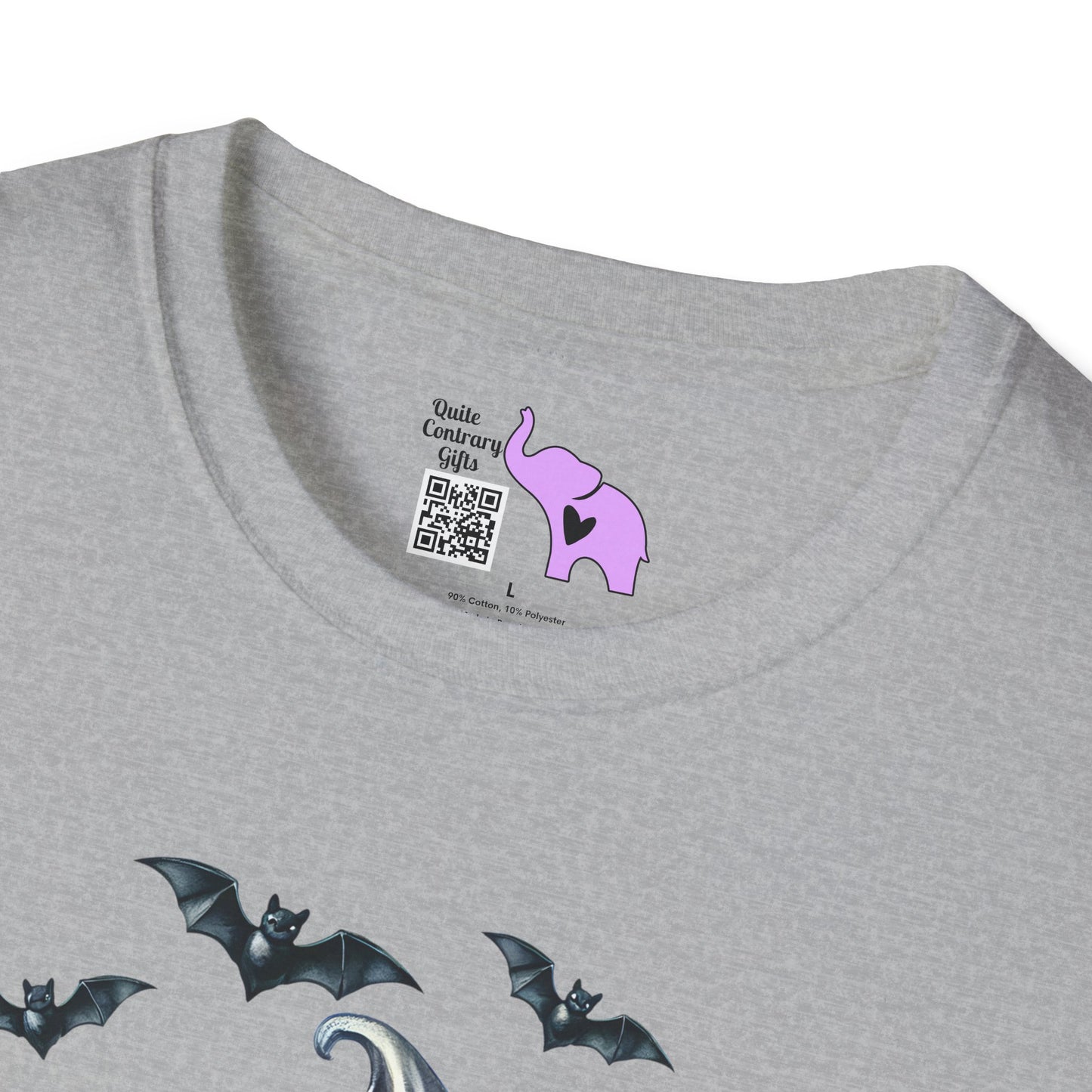 Cute Ice Cream Cone Skull w/Bats Adult T-shirt