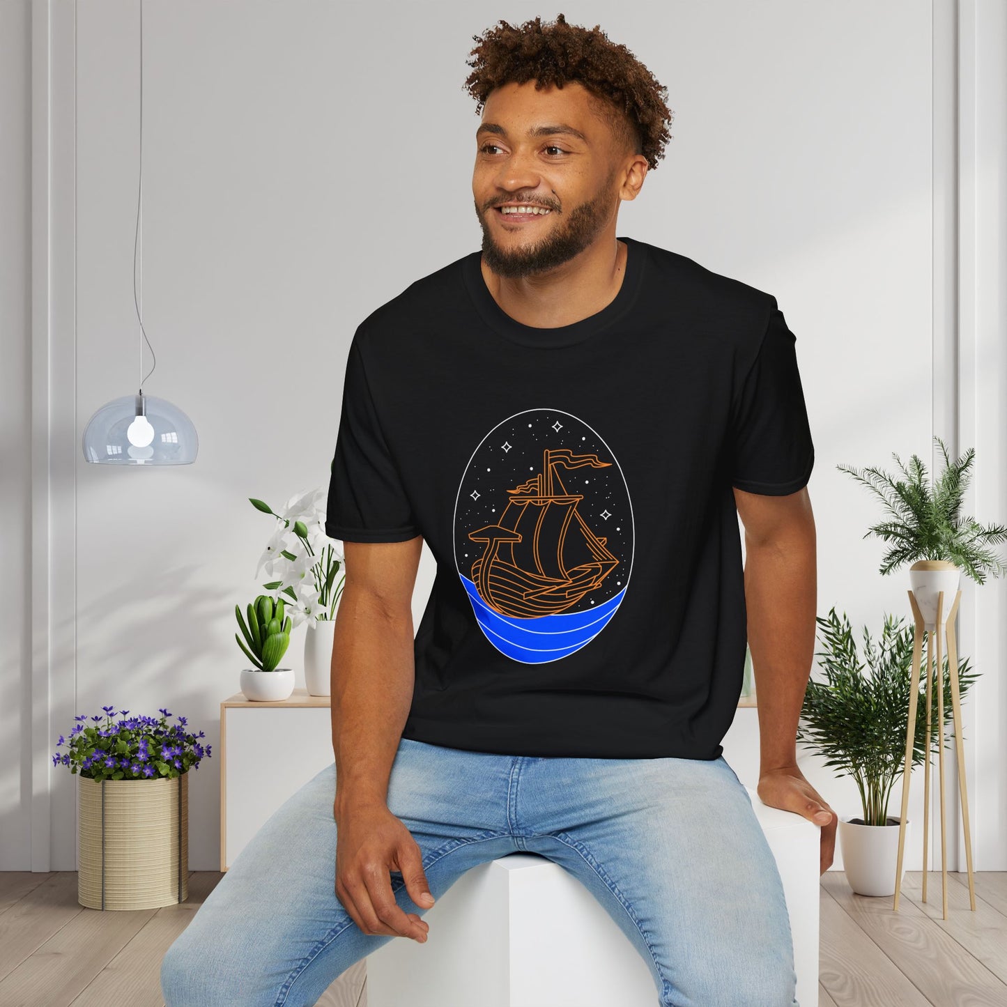 Vintage Viking Ship Adult T-shirt