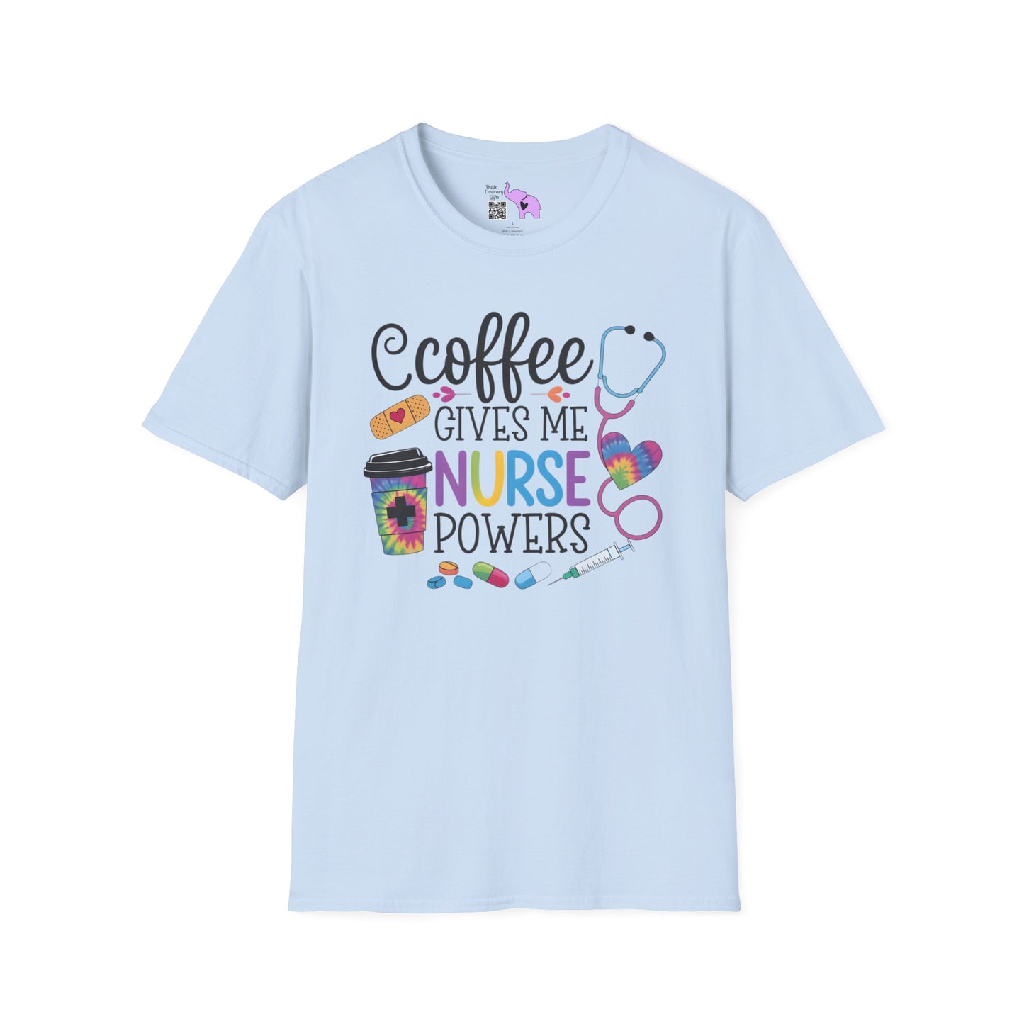Coffee Gives Me Nurse Powers Adult T-shirt