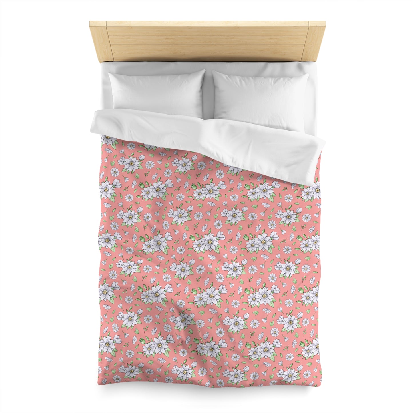 Jasmine Blush Garden Microfiber Duvet Cover