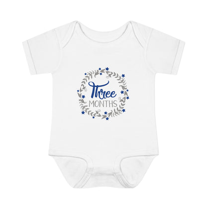 Blue Milestone Wreath Onesie-Three Months