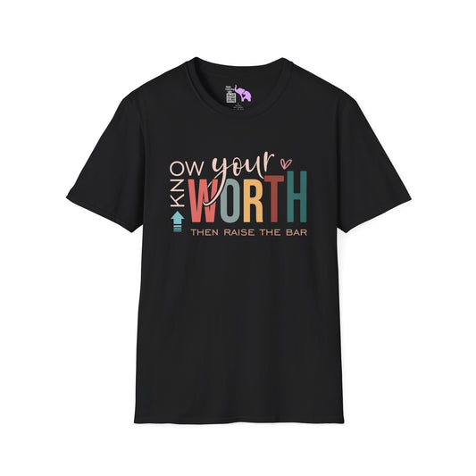 Know Your Worth Then Raise The Bar Adult T-shirt