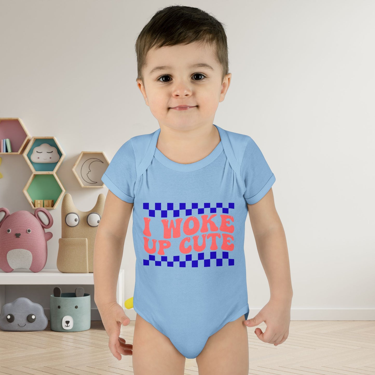 I Woke Up Cute Infant Baby Rib Bodysuit