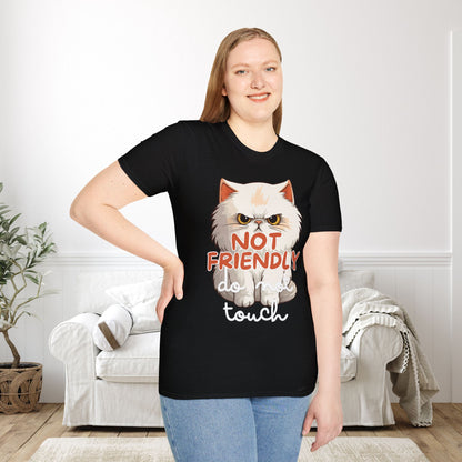 Not Friendly Do Not Touch Cat Adult T-shirt
