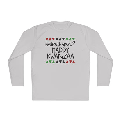 Habari Gani? Happy Kwanzaa Adult Long Sleeve Tee