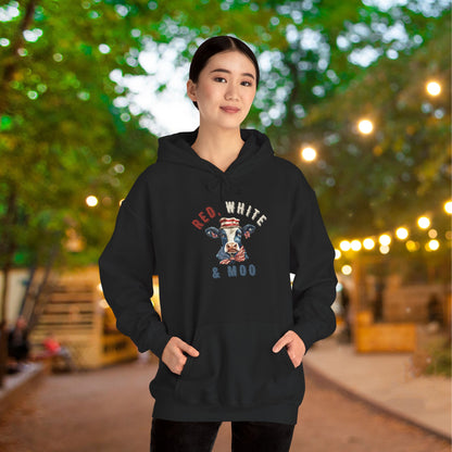 Red, White, & Moo Off Heavy Blend™ Hooded Sweatshirt