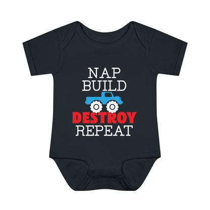 Nap Build Destroy Repeat Infant Baby Rib Bodysuit