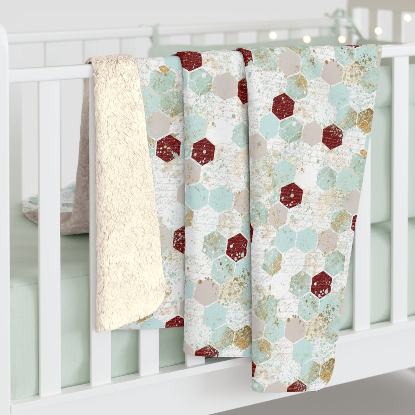 Love Letters & Honeycomb Fleece Blanket