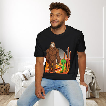 Bigfoot & Alien Adult T-shirt