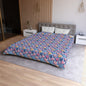 Color Pop Stitched Hearts Microfiber Duvet Cover