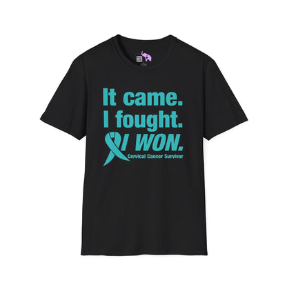 It Came I Fought I Won Cervical Cancer Survivor Adult T-shirt