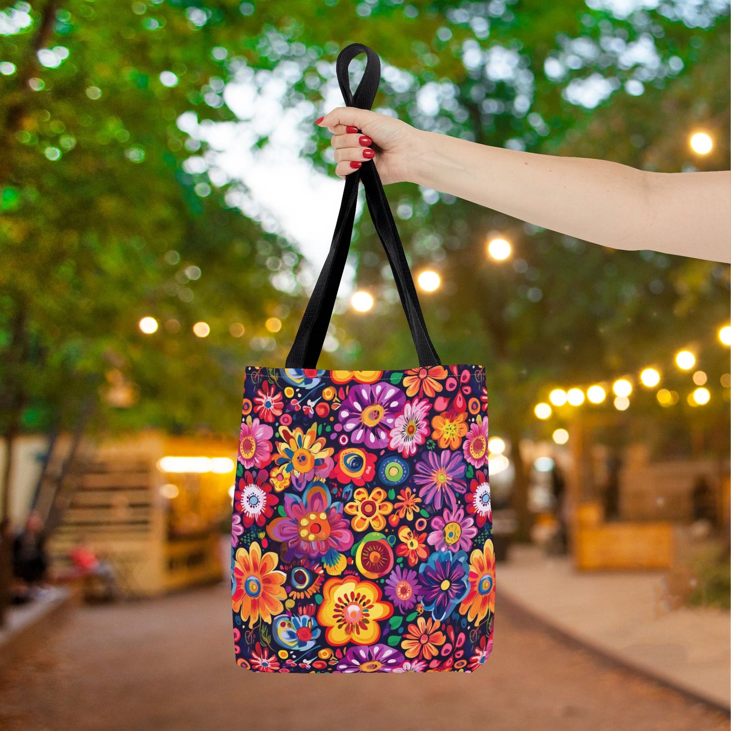 Floral Fiesta Canvas Tote Bag
