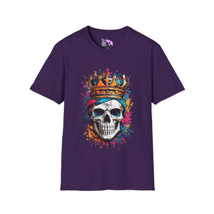 Colorful Crowned Skull Adult T-shirt