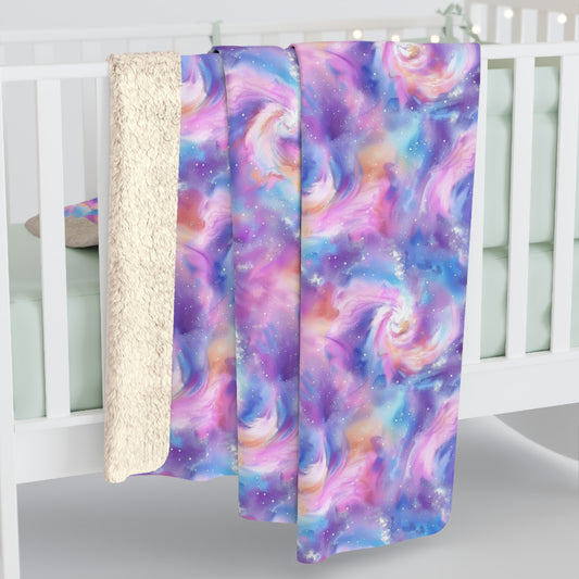 Pastel Cloud Color Swirl Sherpa Fleece Blanket