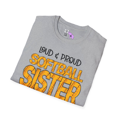 Loud & Proud Softball Sister Adult T-shirt