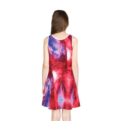 Red, White & Blue Tie Dye Sleeveless Sundress