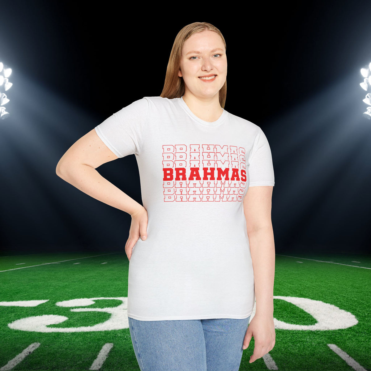 Brahmas (Stacked) Adult T-shirt