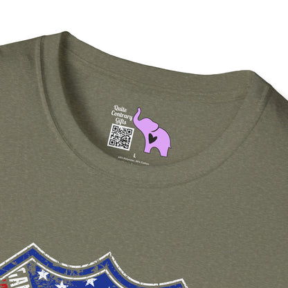 Badge-Shaped American Flag w/States Adult T-Shirt