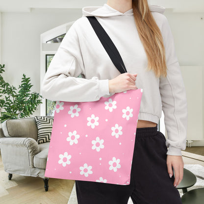 Pretty Petals & Dots Canvas Tote Bag