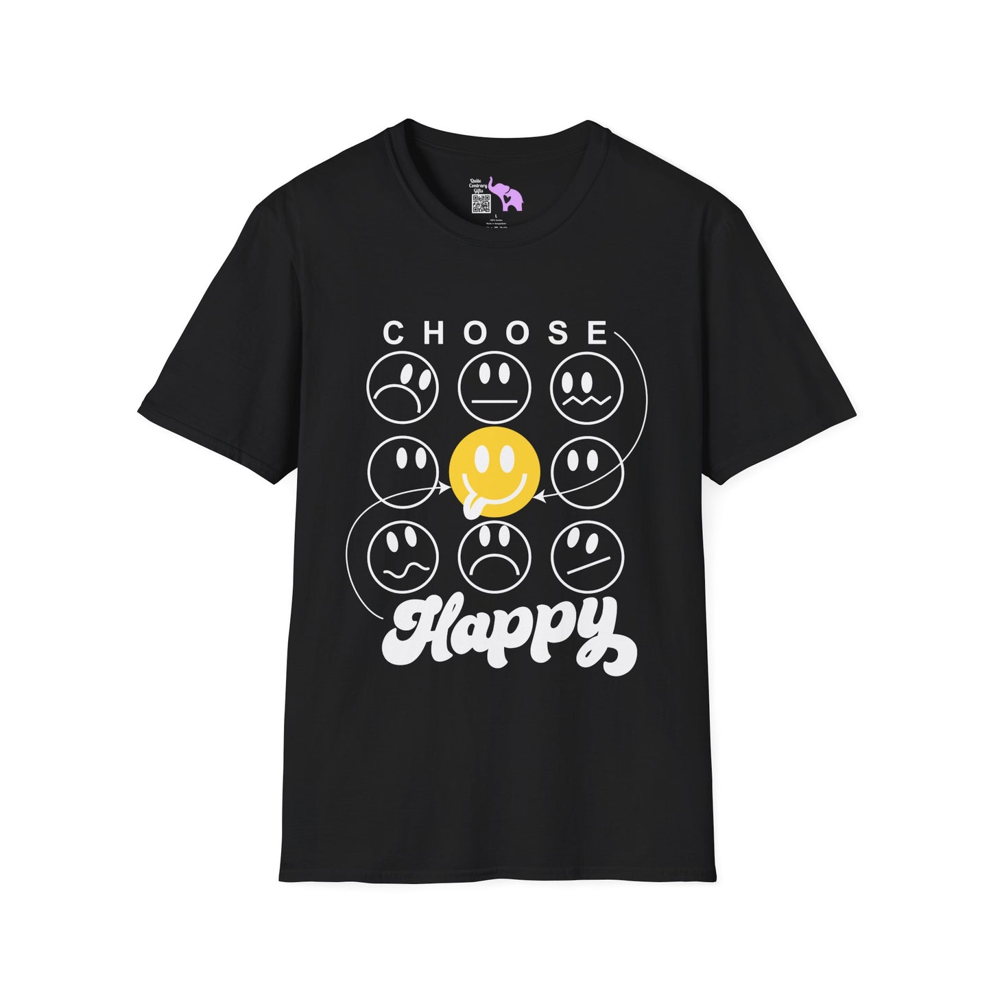 Choose Happy Smiley Faces Adult T-shirt