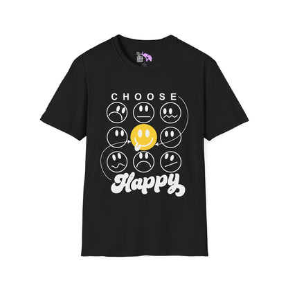 Choose Happy Smiley Faces Adult T-shirt