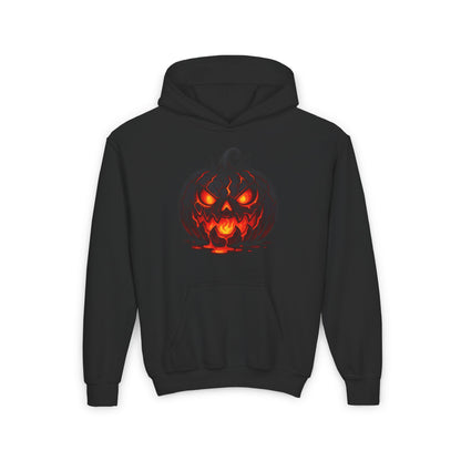 ""Inferno Jack-O’-Lantern Youth Heavy Blend Hoodie