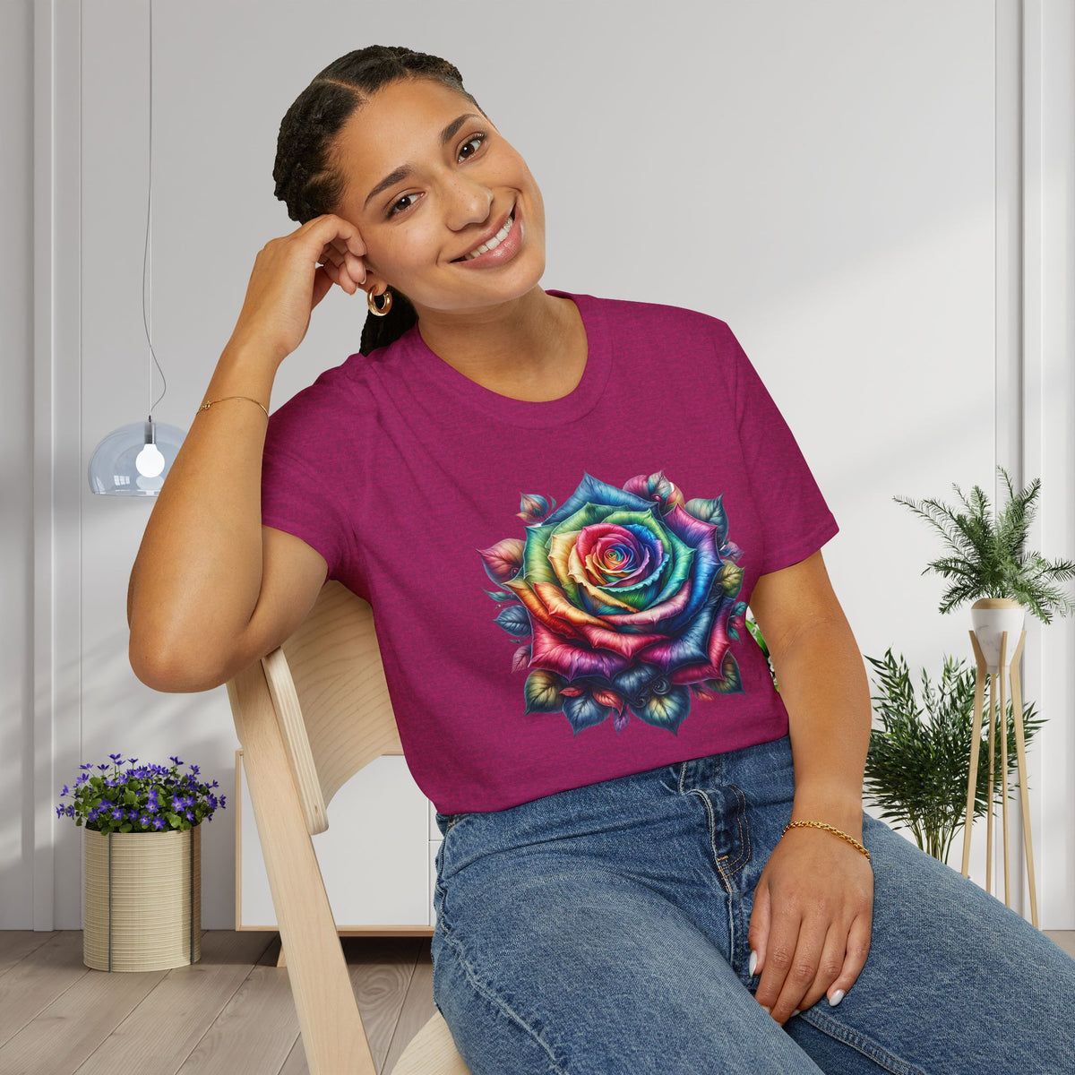 Colorful Rose Adult T-shirt