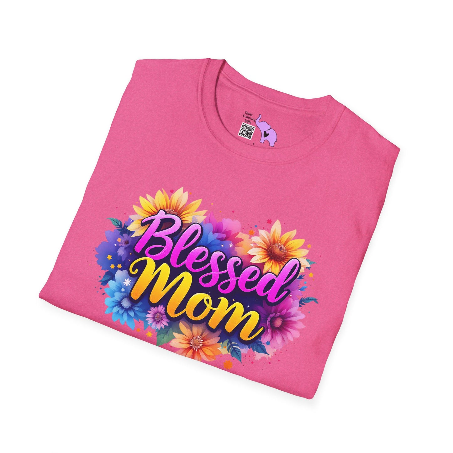 Blessed Mom (Vibrant Floral) Adult T-shirt