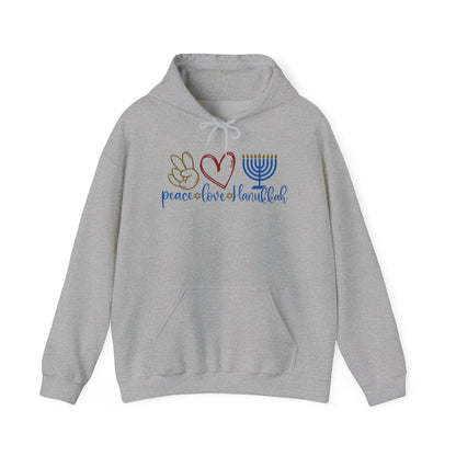 Peace Love Hanukkah Adult Heavy Blend™ Hooded Sweatshirt