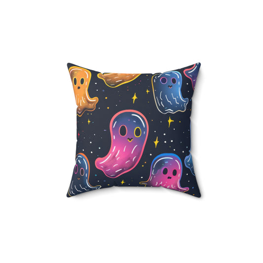 Neon Haunters Throw Pillow
