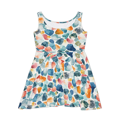 Watercolor Pebble Terrazzo Women's Skater Dress