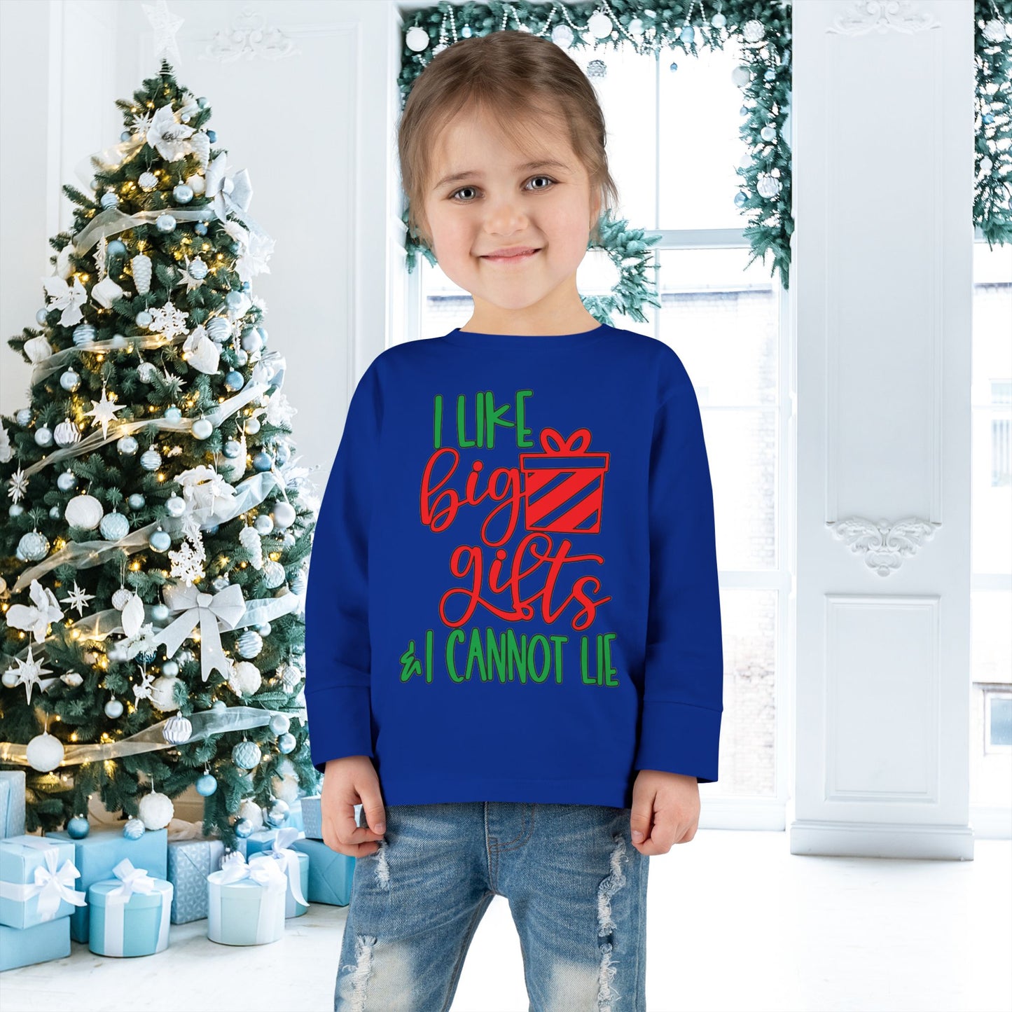 I Like Big Gifts & I Cannot Lie Toddler Long Sleeve Tee