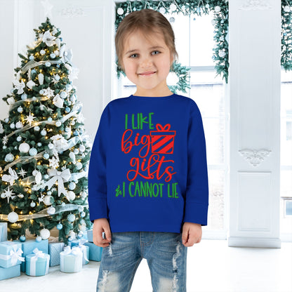 I Like Big Gifts & I Cannot Lie Toddler Long Sleeve Tee