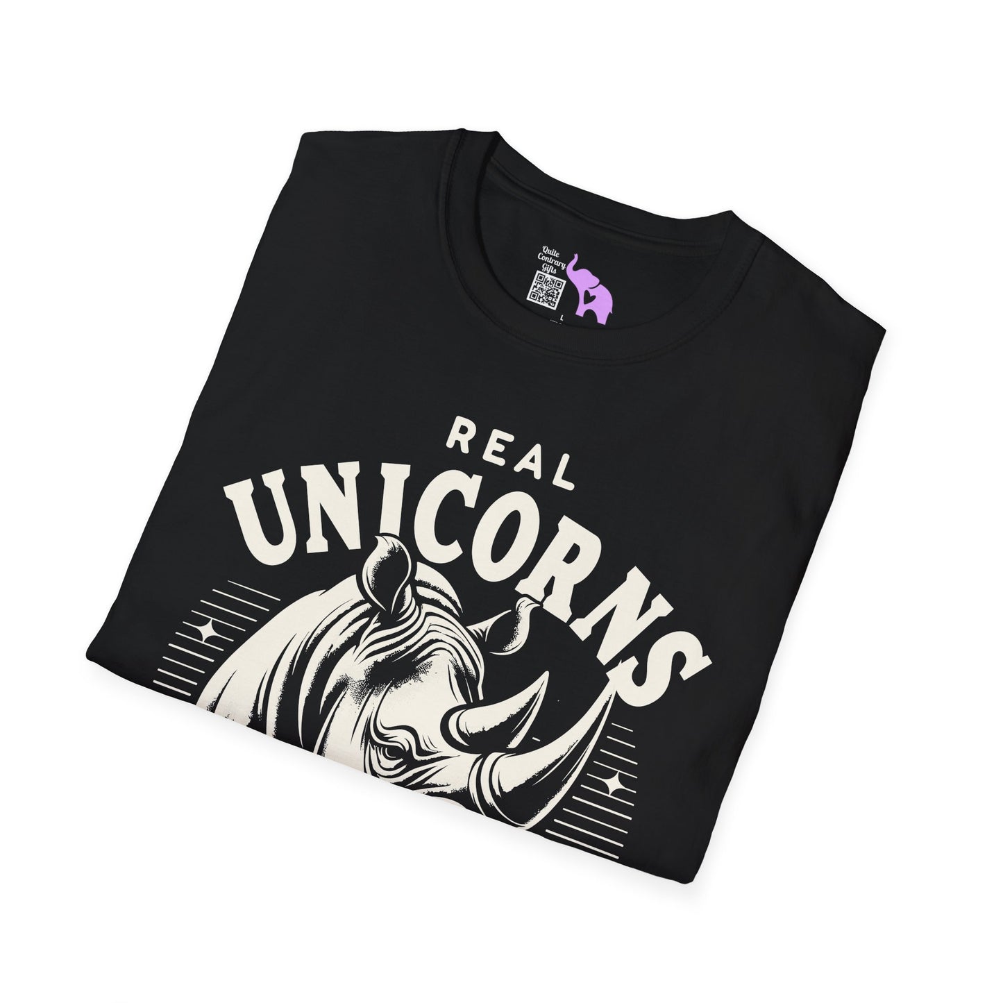 Real Unicorns Have Curves (Rhino) Adult T-shirt