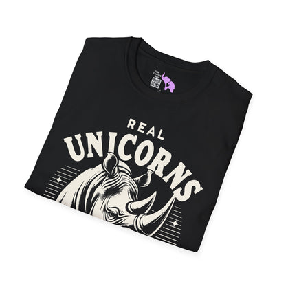Real Unicorns Have Curves (Rhino) Adult T-shirt
