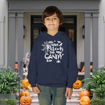Will Trade Parents For Candy Youth Heavy Blend Hoodie