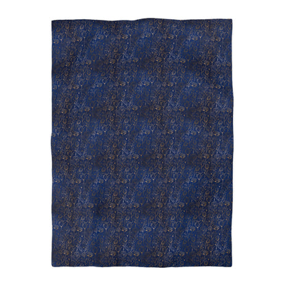 Sapphire Gilded Garden Microfiber Duvet Cover