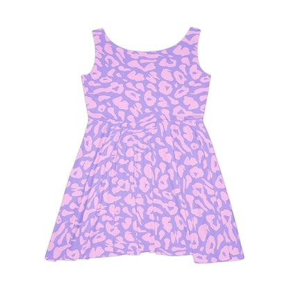 Cotton Candy Cheetah Print Women's Skater Dress